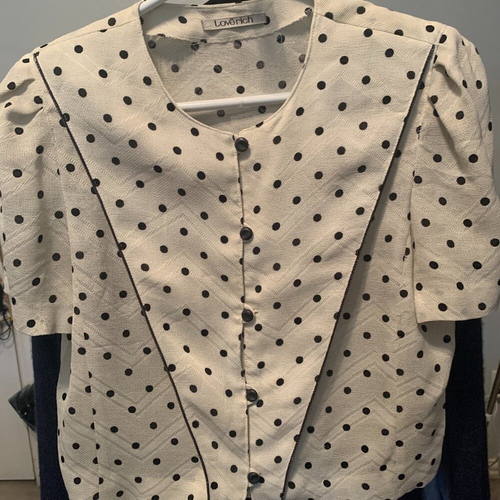 Loverich 80s Polka Dot Blouse